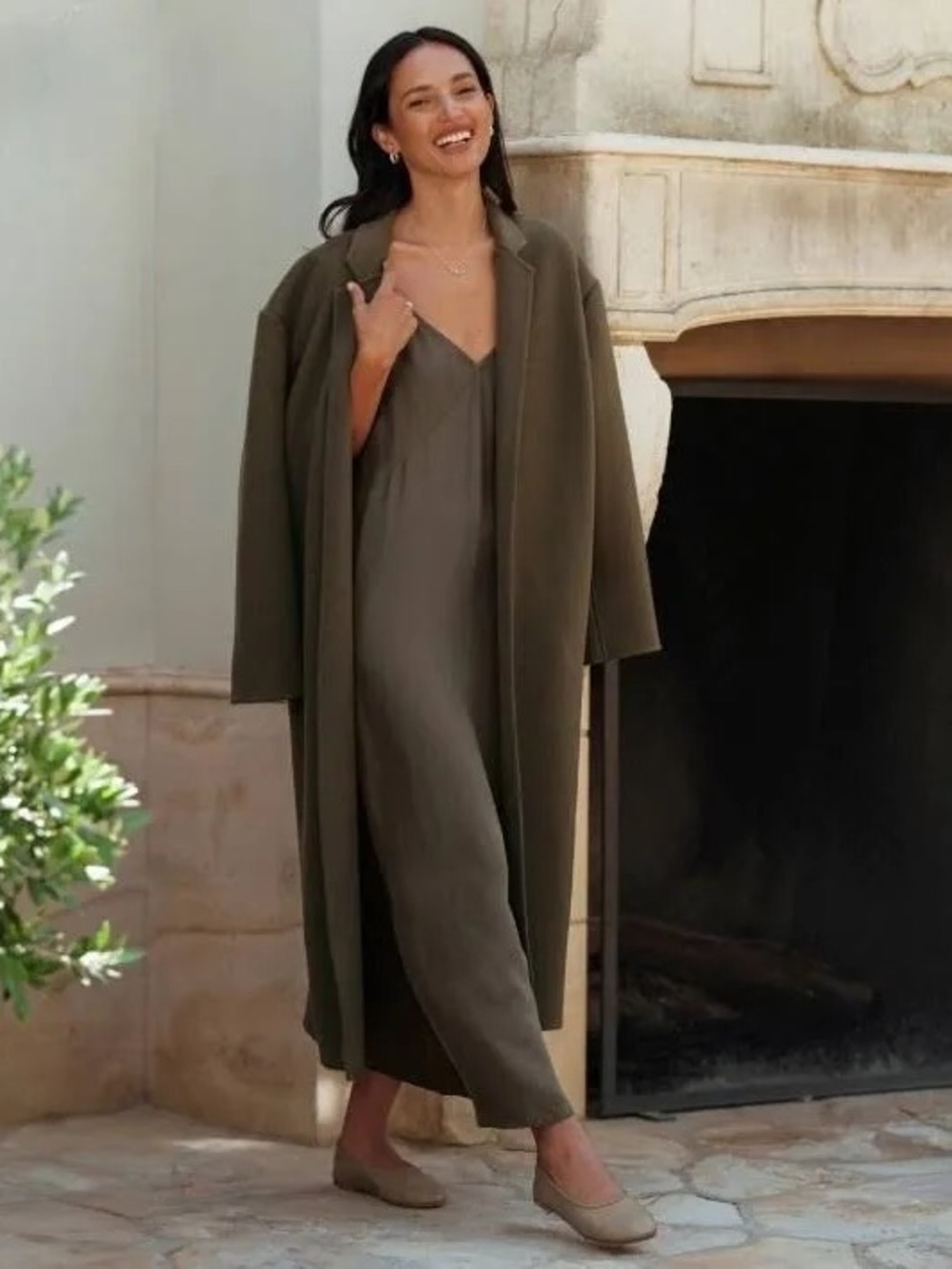 Jenni Kayne Rio Slip Dress Size S Moss Cupro Viscose Maxi
